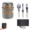 Outdoor Pot Set For 1-2 People Portable Camping Cooker With Cutlery