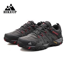 Men's Hiking Shoes Suede Leather Outdoor Shoes Wear-resistant Men Trekking Walking Hunting Tactical Sneakers (Color: grey)