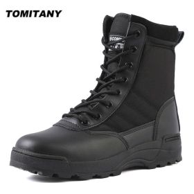 Tactical Military Boots Men Boots Special Force Desert Combat Army Boots Outdoor Hiking Boots Ankle Shoes Men Work Safty Shoes (Color: Green High)