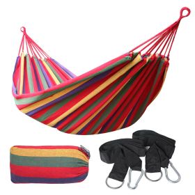 75"x59" Garden Camping Hammock Swing Bed 450lbs Capacity w/ Tree Strap Hiking Travel (Color: Orange)