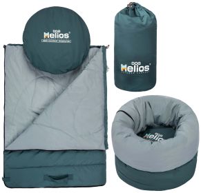 Dog Helios 'Switch-Back' 2-in-1 Convertable Travel Dog Mat and Rounded Camping Bed (Color: Green)