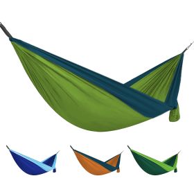 Outdoor Deluxe Portable Hammock Compact 1-Person 108"*54" Hammock Multi-Purpose Indoor/Outdoor- Hammock Kit with Tree Straps and Carabiners (Color: Green)