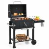 Outdoor Party Backyard Dinner Mobile Stainless Steel Square Oven Charcoal Oven