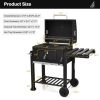 Outdoor Party Backyard Dinner Mobile Stainless Steel Square Oven Charcoal Oven